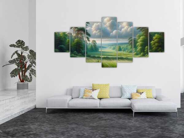 Obraz - Zelená krajina (210x100 cm)