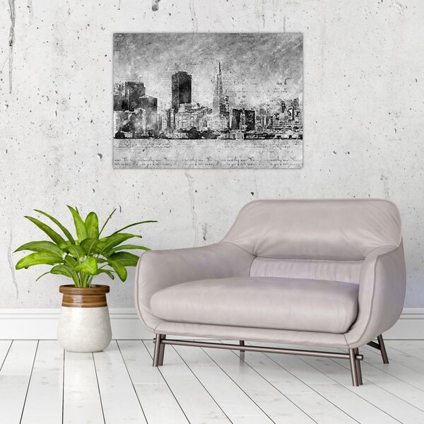 Obraz - Coffee art city (70x50 cm)