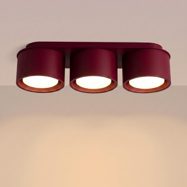 Sollux Lighting Stropní svítidlo MODO 3 bordó GX53