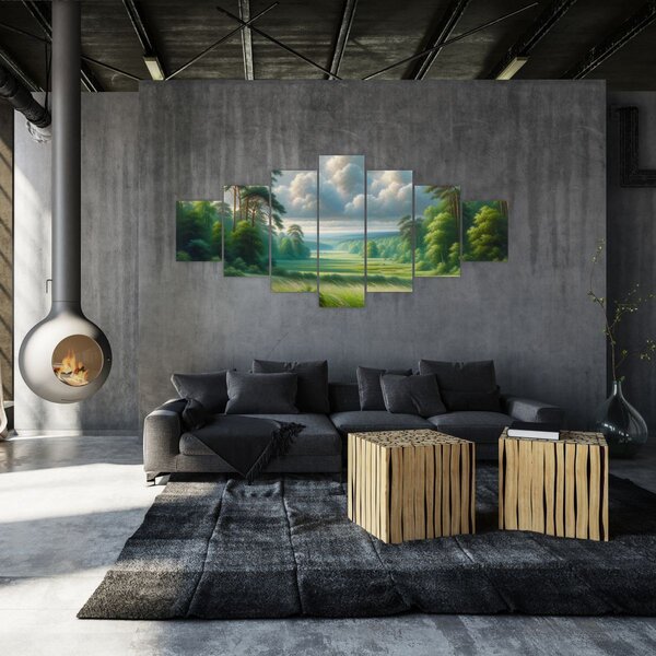 Obraz - Zelená krajina (210x100 cm)