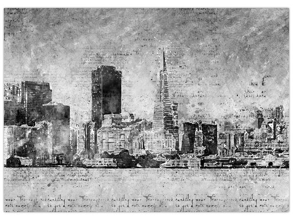 Obraz - Coffee art city (70x50 cm)