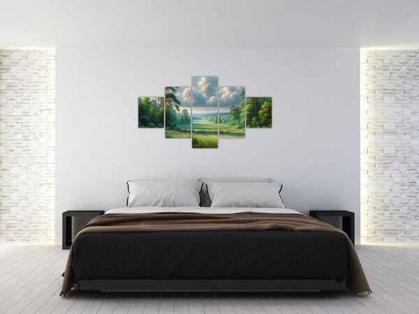 Obraz - Zelená krajina (125x70 cm)