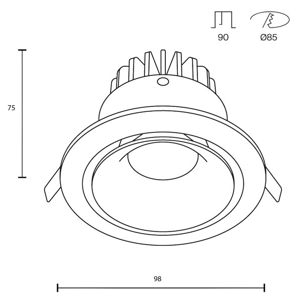 Maytoni downlight Yin LED 12W 60° zápustné kruhové svítidlo Bílá4000KNe