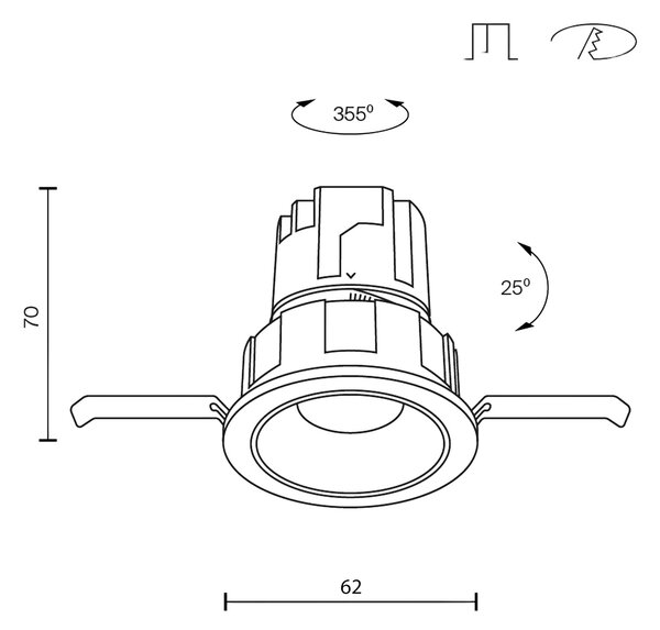 Maytoni downlight Wise LED 36° zápustné kruhové svítidlo Bílá7W