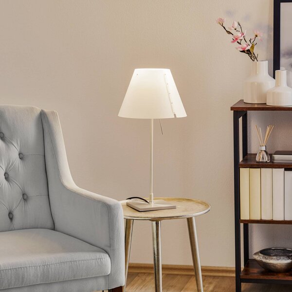 Luceplan Costanzina stolní lampa hliník, bílá, Bílá / opál, Obývací pokoj / jídelna, Hliník, Design