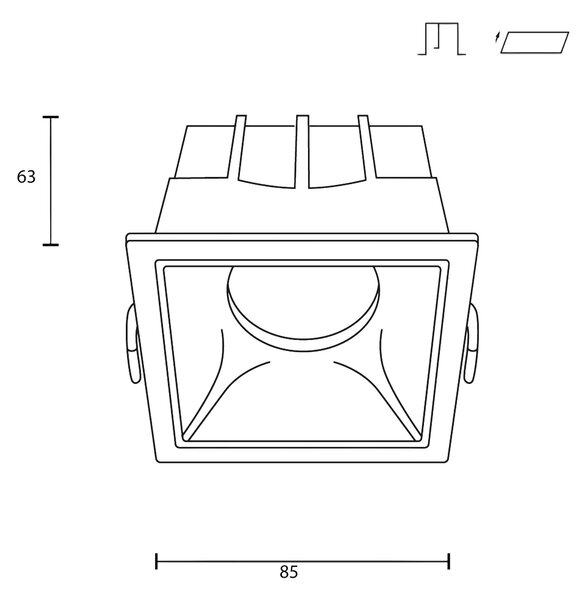 Maytoni downlight Alfa LED 15W 36° zápustné čtvercové svítidlo bílé Jednoduchá3000KAno