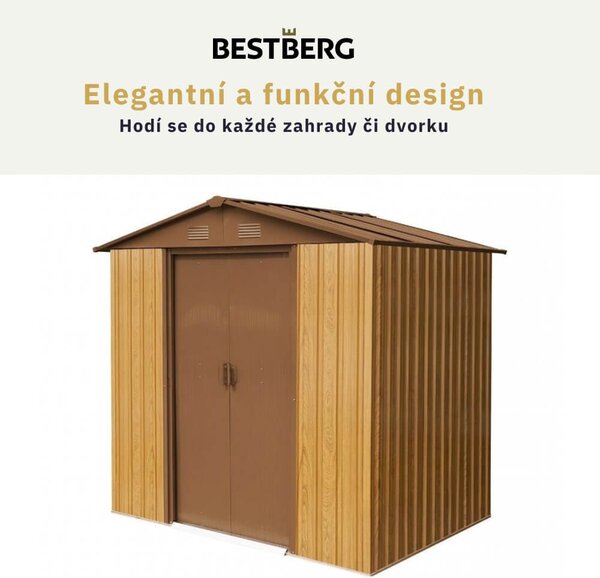Zahradní domek BestBerg ZDB-9D / 9 m² / 279 x 324 x 211 cm / dekor dřevo/hnědá