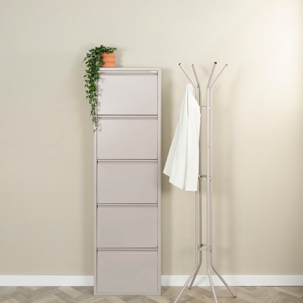 Taupe kovový výklopný botník 50x169x15 cm Billy – Spinder Design