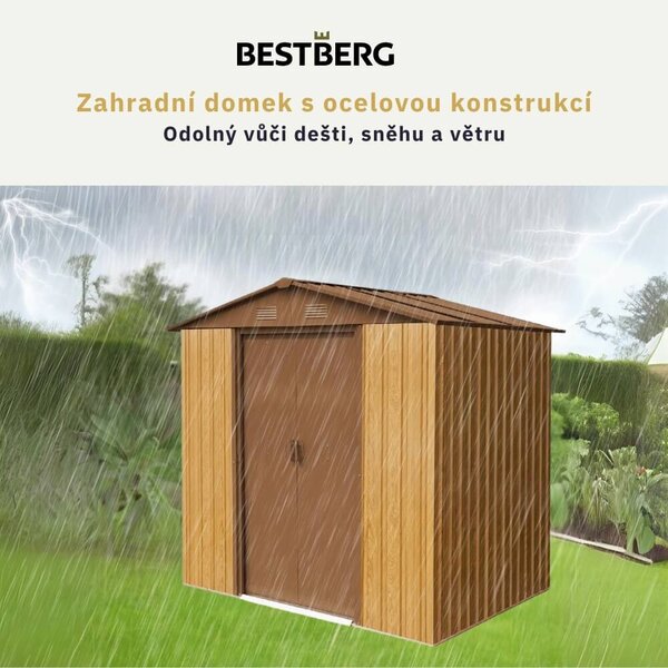Zahradní domek BestBerg ZDB-9D / 9 m² / 279 x 324 x 211 cm / dekor dřevo/hnědá