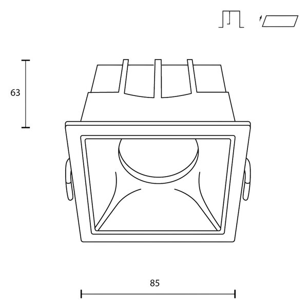 Maytoni downlight Alfa LED 15W 36° zápustné čtvercové svítidlo bílé Jednoduchá3000KAno