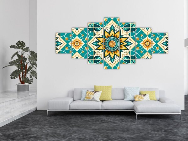 Obraz - Tyrkysový vzor (210x100 cm)