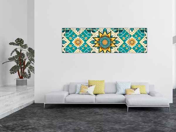 Obraz - Tyrkysový vzor (170x50 cm)