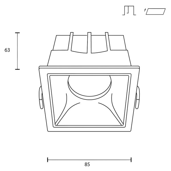 Maytoni downlight Alfa LED 15W 36° zápustné čtvercové svítidlo bílé Jednoduchá3000KAno