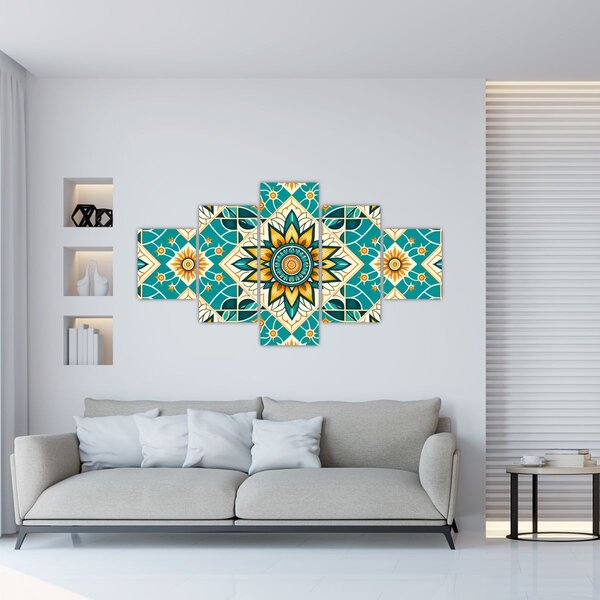 Obraz - Tyrkysový vzor (125x70 cm)