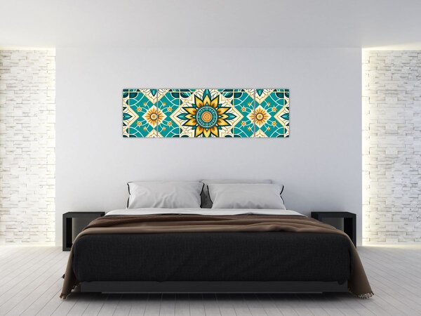 Obraz - Tyrkysový vzor (170x50 cm)