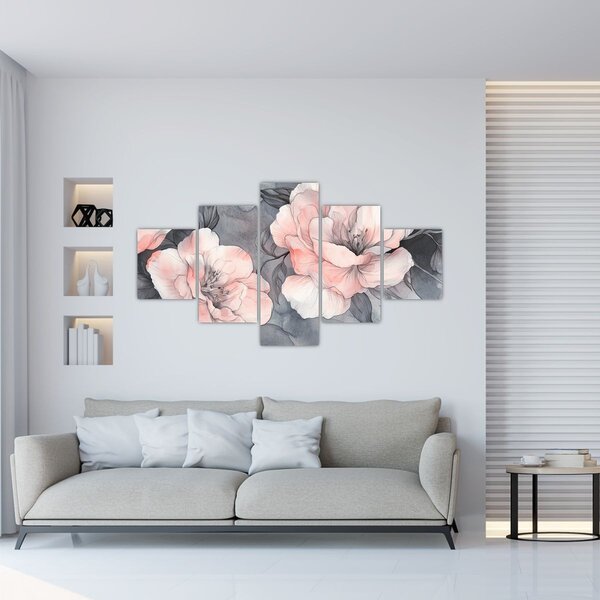 Obraz - Skica květin (125x70 cm)