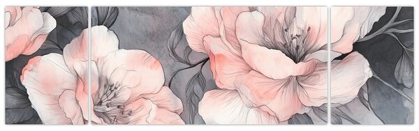 Obraz - Skica květin (170x50 cm)