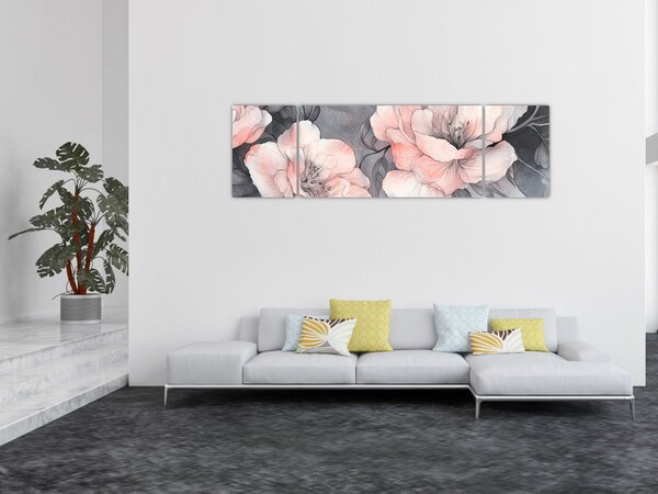 Obraz - Skica květin (170x50 cm)