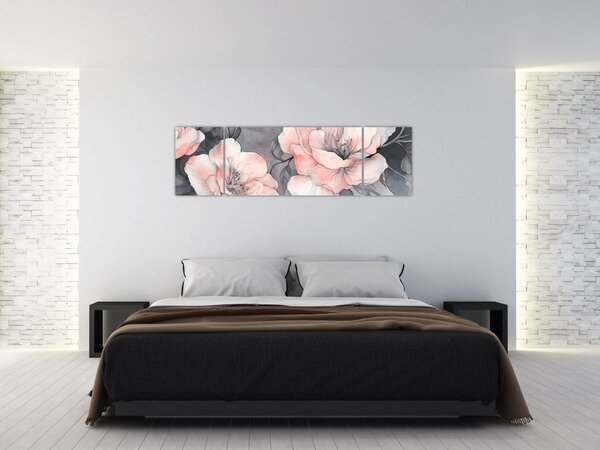 Obraz - Skica květin (170x50 cm)