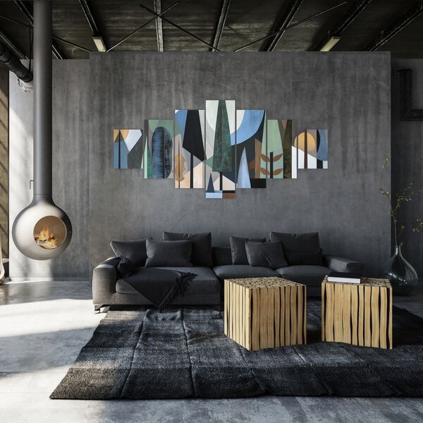 Obraz - Přírodní geometrická abstrakce II. (210x100 cm)