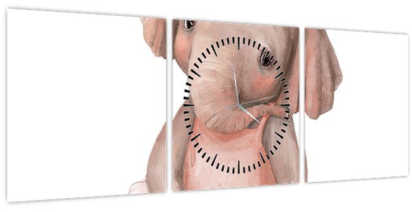 Obraz - Akvarelové zvířátko N⁰5 (s hodinami) (90x30 cm)