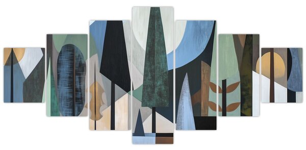 Obraz - Přírodní geometrická abstrakce II. (210x100 cm)