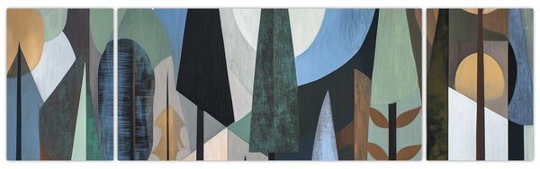 Obraz - Přírodní geometrická abstrakce II. (170x50 cm)