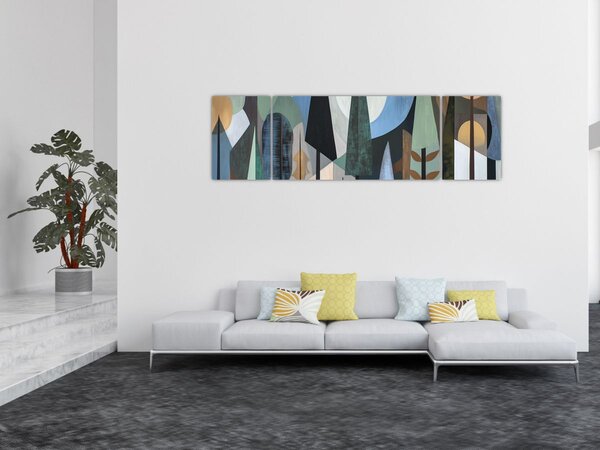 Obraz - Přírodní geometrická abstrakce II. (170x50 cm)