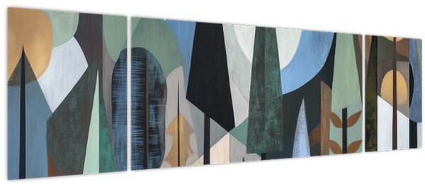 Obraz - Přírodní geometrická abstrakce II. (170x50 cm)
