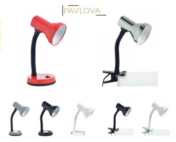 ACA DECOR Retro stolní lampa PAVLOVA, šedá barva