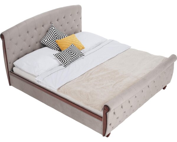 Kondela Postel s roštem, 180x200, šedohnědá Taupe Velvet látka, BARETO