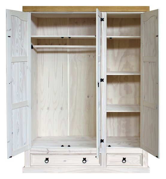 Skříň 3dveřová CORONA bílý vosk 162818B