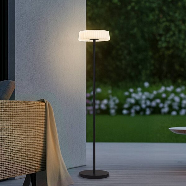 Lindby LED solární stojací lampa Samine, černá, kov, stmívatelná, stmívatelný, Černá, kov, Moderní, Solární lampy