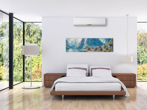 Obraz - Norská vesnička (170x50 cm)