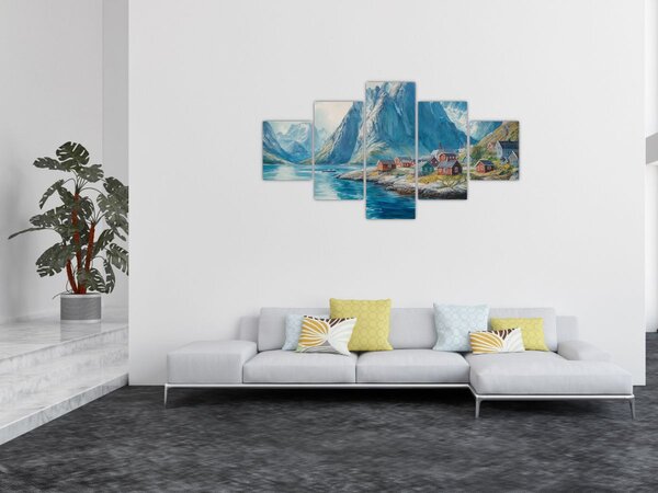 Obraz - Norská vesnička (125x70 cm)