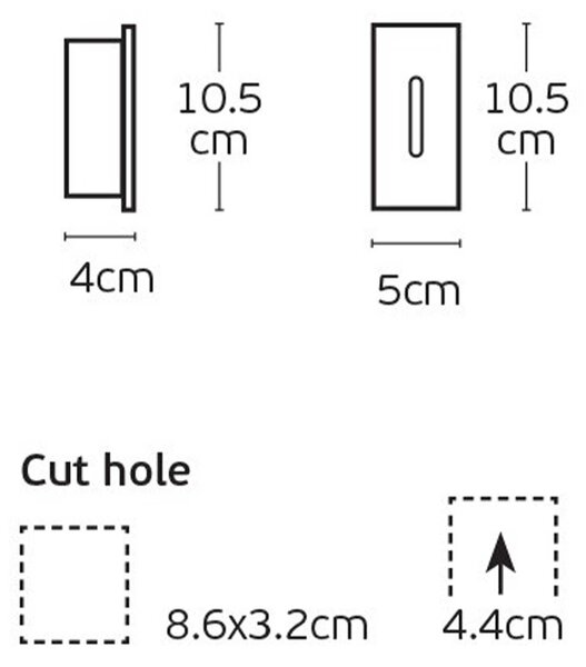 VK Light Fune S LED schodišťové zápustné svítidlo obdelník IP65 Bílá