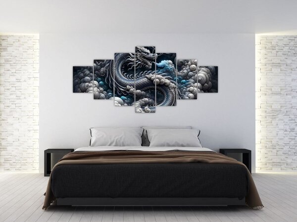 Obraz - Drak v dýmu (210x100 cm)