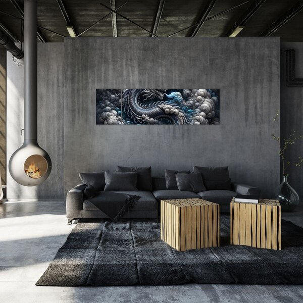 Obraz - Drak v dýmu (170x50 cm)