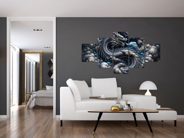 Obraz - Drak v dýmu (125x70 cm)