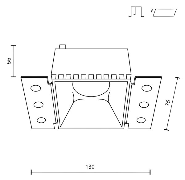 Maytoni downlight Share GU10 zápustné čtvercové svítidlo