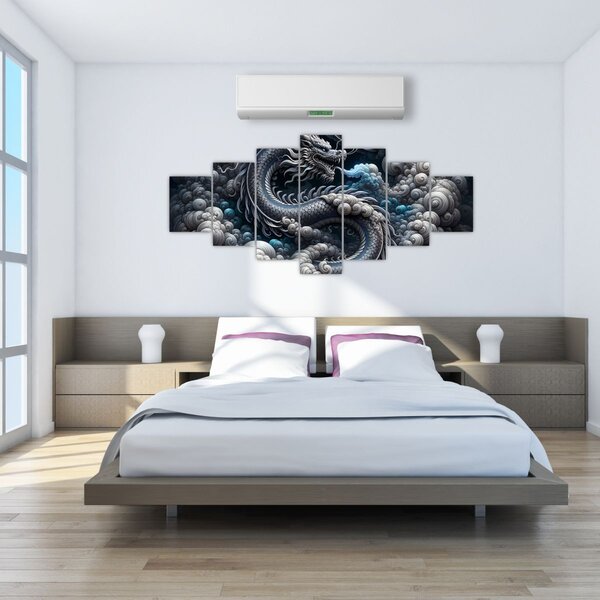 Obraz - Drak v dýmu (210x100 cm)