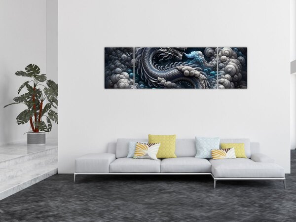 Obraz - Drak v dýmu (170x50 cm)