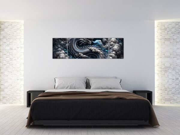 Obraz - Drak v dýmu (170x50 cm)