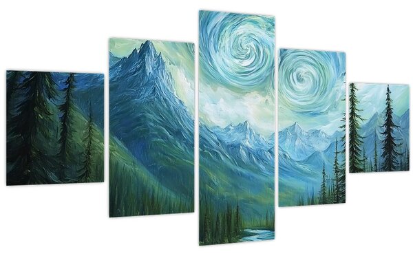 Obraz - Krajina s nádechem Van Gogha (125x70 cm)