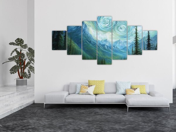 Obraz - Krajina s nádechem Van Gogha (210x100 cm)