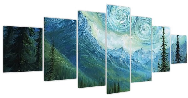 Obraz - Krajina s nádechem Van Gogha (210x100 cm)