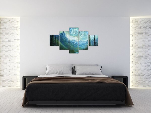 Obraz - Krajina s nádechem Van Gogha (125x70 cm)