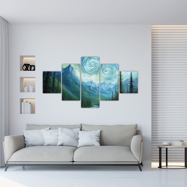 Obraz - Krajina s nádechem Van Gogha (125x70 cm)