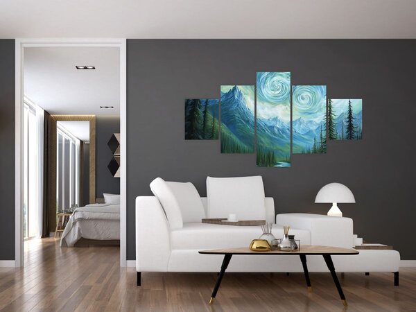 Obraz - Krajina s nádechem Van Gogha (125x70 cm)