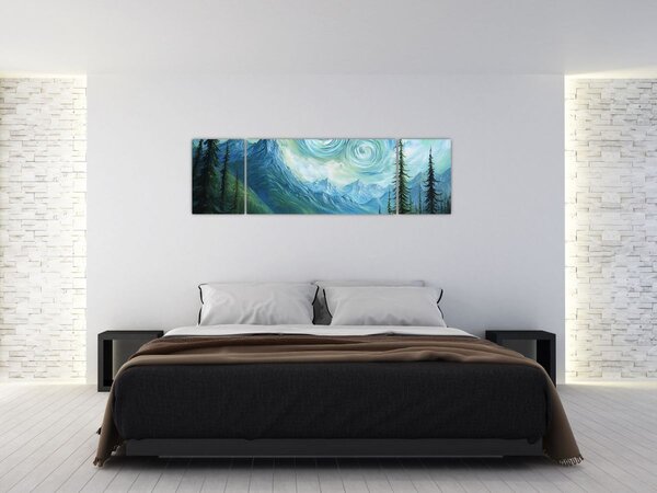 Obraz - Krajina s nádechem Van Gogha (170x50 cm)